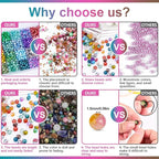 XSEINO About 1200+ PCS 6mm Ink Style Glass Beads Bracelet Making Kit, 24 - Image 5
