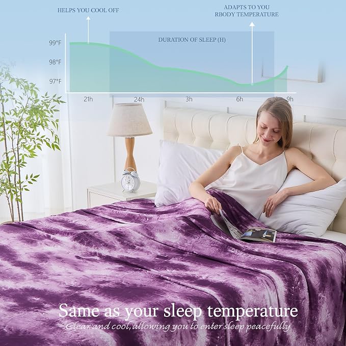 Cooling Blanket Queen Size for Hot Sleepers Ultra Lightweight & Breathable - Image 3