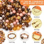 Craft Crystal Beads Jewelry Making Kit, Shade Brown Beads Including 8 Types of - Image 2