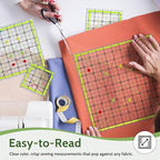 Imeepa 4PCS Acrylic Square Quilting Rulers, 3.5"-10.5", - Image 5