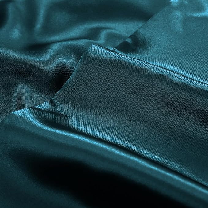 Aormenzy Satin Body Pillow Cover Set of 2, 20x54 Inches Dark Teal Case - Image 6