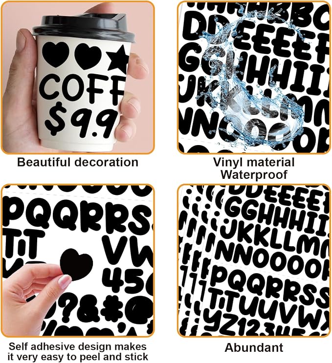 1800 Pieces 20 Sheets Small Letter Number Stickers, 1/2inch Self-Adhesive Vinyl - Image 4