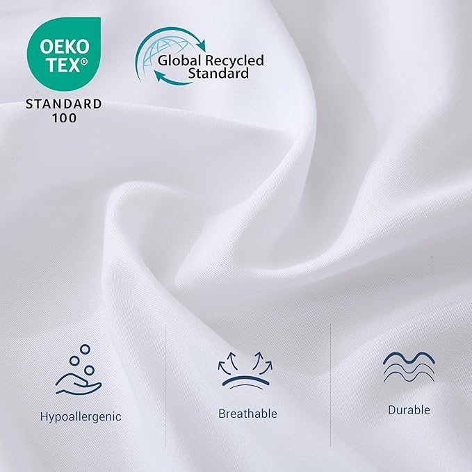 Queen Flat Sheet Only, 1 Pack White Top Bed Sheets, Soft Breathable Brushed - Image 2