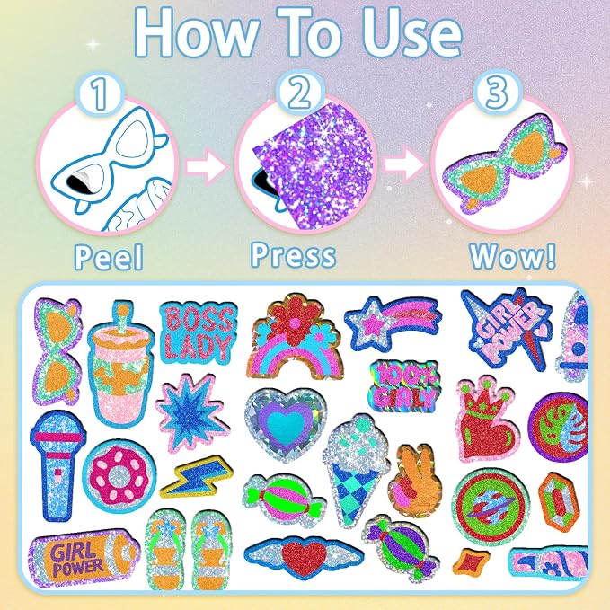 SOOVSY Foil Art Fun Craft Kit for Kids, 200 Foil Sheets, 80+ Foam Stickers - Image 4