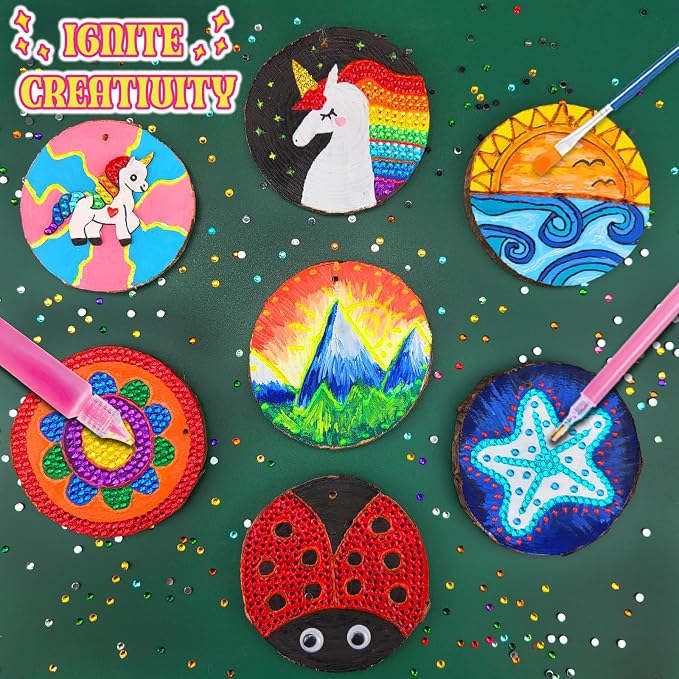 klmars Kids Wooden Painting Kit-Glow in The Dark-Arts & Crafts Gifts - Image 2