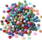 132PCS Natural Stone Beads 12MM Agate Spacer Beads Bulk by Cadikez