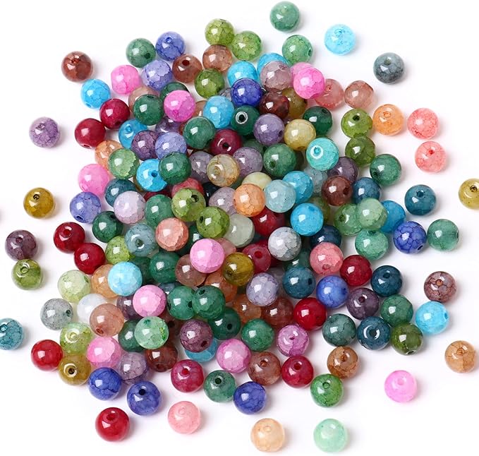 200PCS Natural Stone Beads 8MM Agate Spacer Beads Bulk by Cadikez