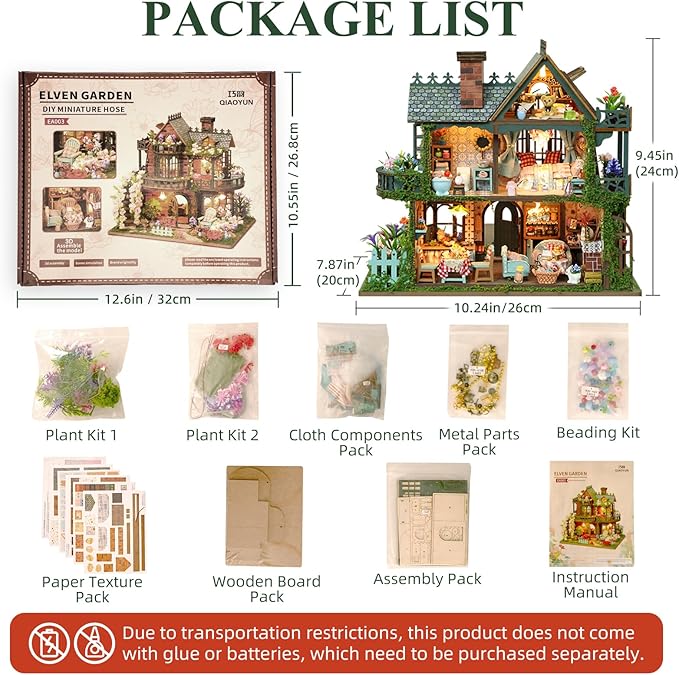 DIY Miniature House Kit with LED Lights, Fairy Garden Wooden Mini House - Image 6