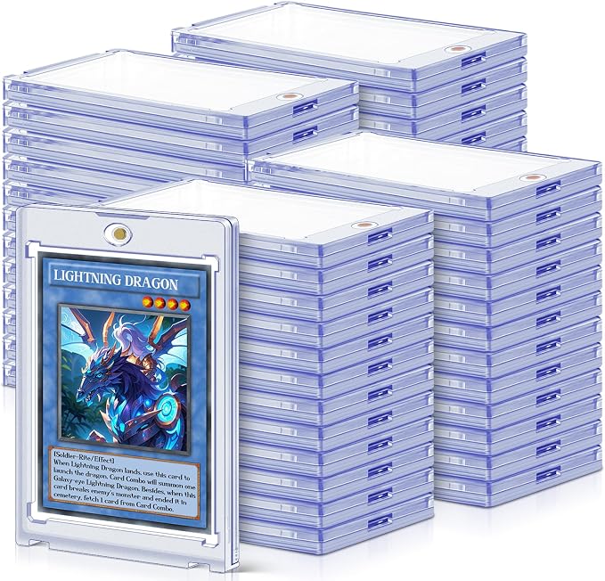 100 ct Magnetic Card Holders for Trading Cards, 35 pt Hard Cards Sleeves Case by Homthy