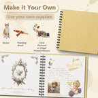 popotop 8x8 Inch Scrapbook Photo Album, 60 Page Decorative Kraft Paper Book - Image 3