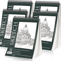 OSIMIG 5 Pack Sketch Book 8.5" x 11" Set, Top Spiral Bound Sketch Pad 150 Sheet by OSIMIG