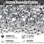 32000Pcs Silver Clear Rhinestones - Image 2