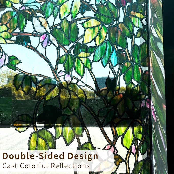 Original Hand Drawn Stained Glass Window Hanging Cling - Image 3