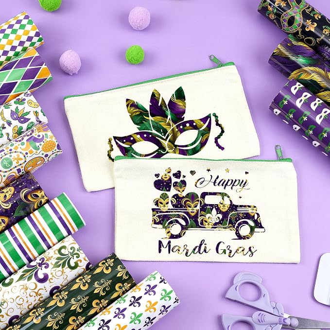 HTVSTD Mardi Gras Heat Transfer Vinyl 10Sheet 12×10in Iron on Vinyl | - Image 5