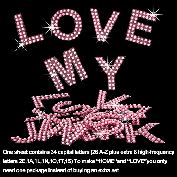 Zonon 136 Pieces Rhinestone Iron-on Letter Large Glitter Bling Alphabet Sticker - Image 4