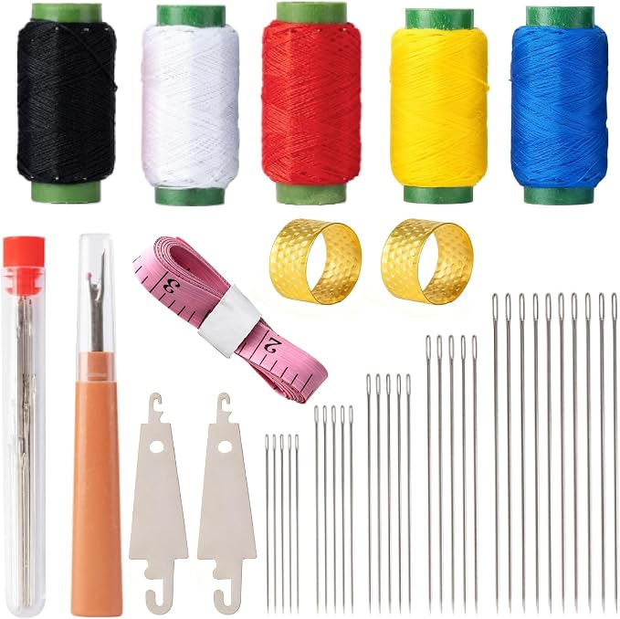 42 Pcs Sewing Tool Set, Big Eye Steel Sewing Needle Kit, Includes Needles by Unknown