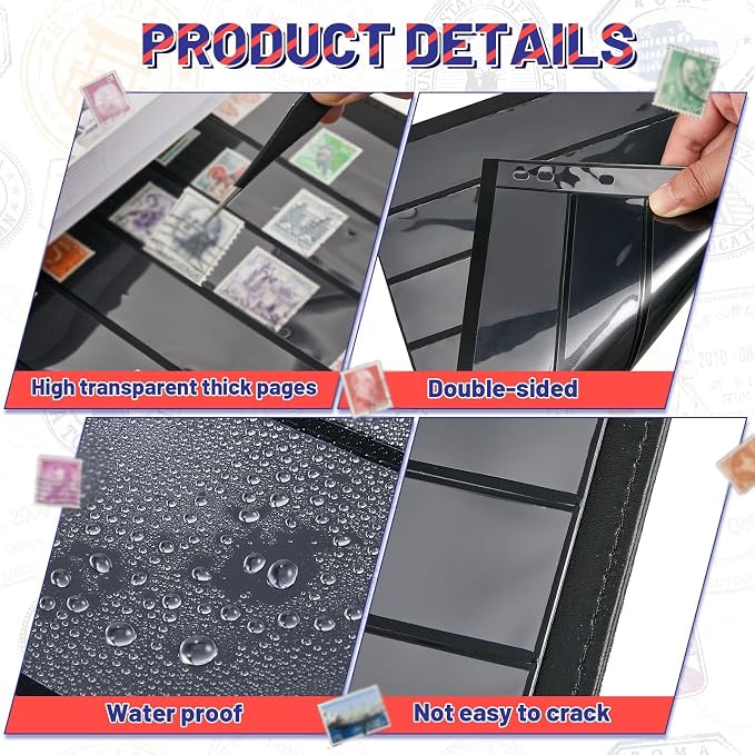 40 Sheets 80 Page Stamp Pages Collector Album Page 9 Hole Standard Stamp - Image 2