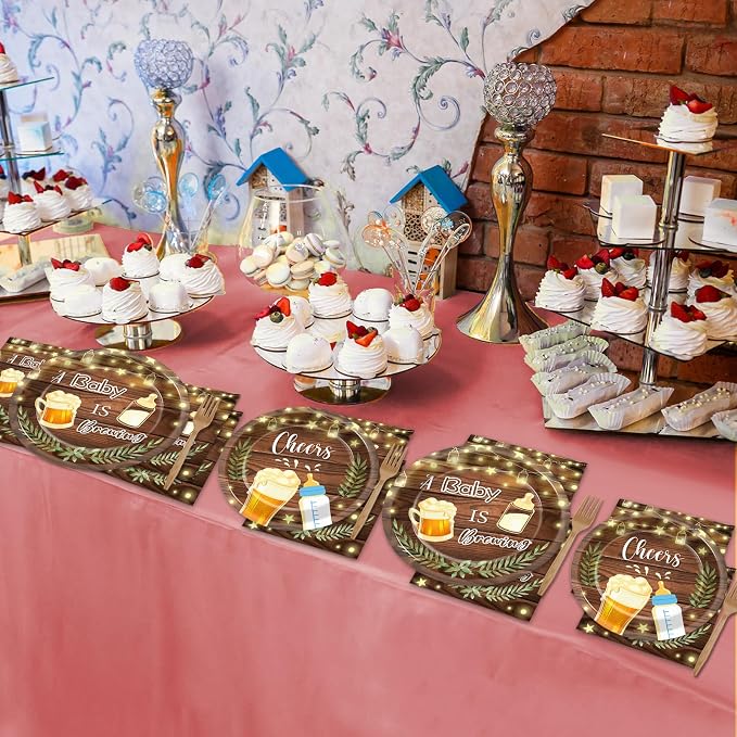 50 Guests A Baby is Brewing Baby Shower Plates and Napkins Party Supplies Baby - Image 7