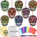 Eersida 32 Pcs Day of the Dead Craft Sugar Skull Kit, Dia de los Muertos by Eersida