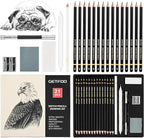 21pc Drawing Sketching Pencil Set Graphite 14B-5H & Charcoal Pencils | by GETFOO