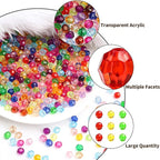 BONNY BOXX 500pcs 8mm Acrylic Faceted Round Crystal Beads Mixed Colors Loose - Image 2