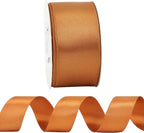 HUIHUANG Burnt Orange Satin Wired Ribbon1-1/2, Gift Wrapping, Wedding - Image 7
