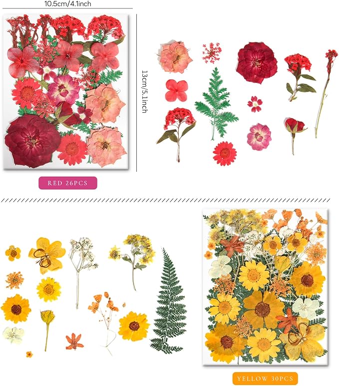 110+PCS Pressed Flowers for Resin, Colorful-B | Real Dried Flower Leaves - Image 2