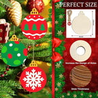 Wooden Christmas Ornaments to Paint Bell Decoration Cutouts Unfinished 36PCS - Image 2
