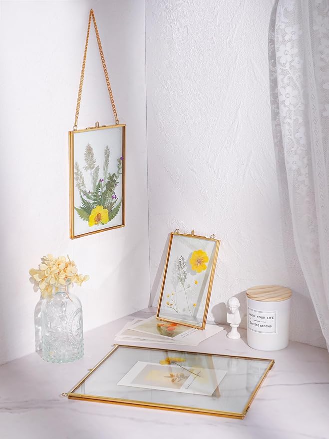 REDHUGO Hanging Pressed Flower Frames, Double Glass Floating Picture Frame - Image 4
