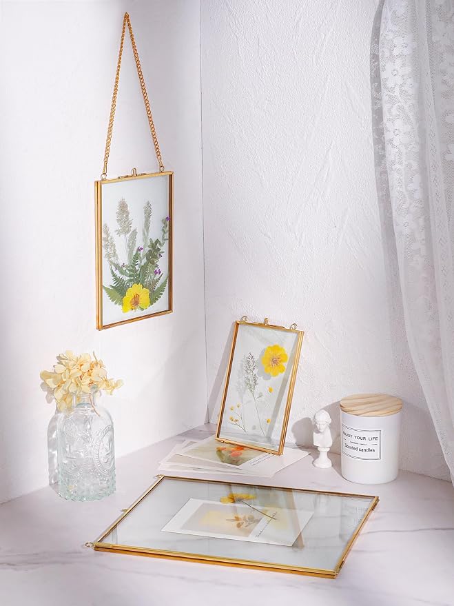 REDHUGO Hanging Pressed Flower Frames, Double Glass Floating Picture Frame - Image 4