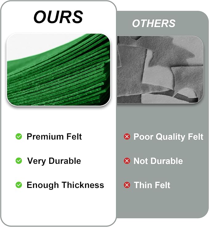 20PCS Green Felt Fabric Sheets - Image 5