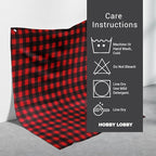 Hobby Lobby Red & Black Buffalo Check Cotton Calico Fabric, 1 Yard | Precut - Image 4