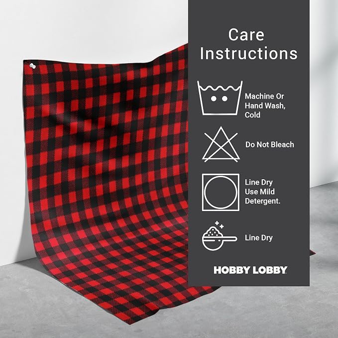 Hobby Lobby Red & Black Buffalo Check Cotton Calico Fabric, 2 Yards | Precut - Image 4