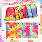 Zhengmy Tie Dye Party Favor Bags 10 x 7 Inch Candy Goodies Treat Bags - Image 2