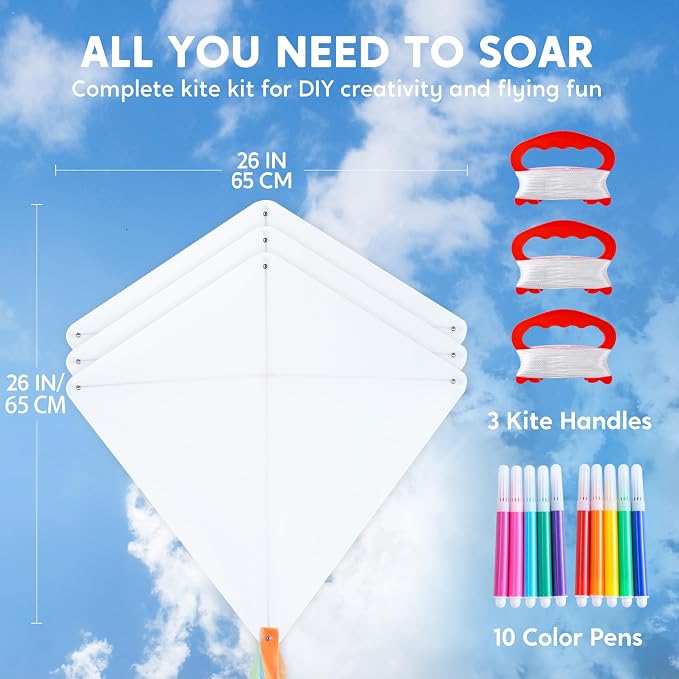 SYNCFUN 3 Packs DIY Kites for Kids - Image 7