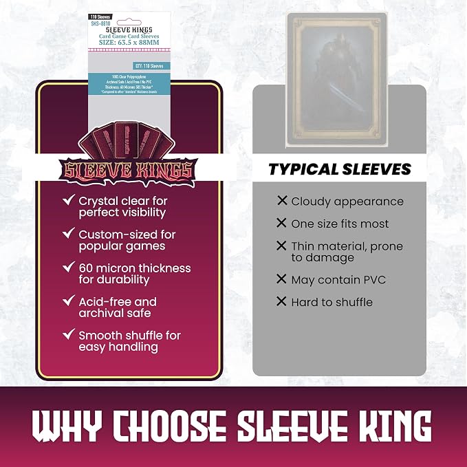 Sleeve Kings Standard Card Sleeves – 110 Count, Medium MTG Size, Compatible - Image 6