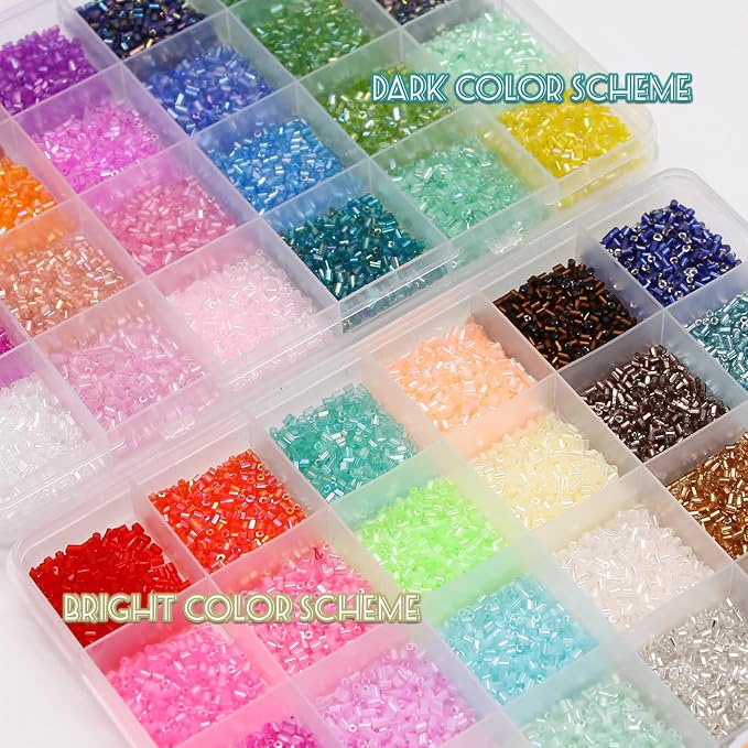 EuTengHao 16800pcs Tube Beads Kit Glass Bugle Seed Beads Small Craft Beads - Image 3