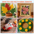 60pcs 15" × 12" 2mm Thick Soft Felt Fabric Sheet 60 Assorted Dark Series Colors - Image 6