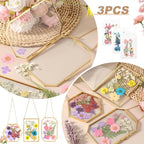 Lujechii 3 Pcs Double Glass Pressed Flower Frame, - Image 2