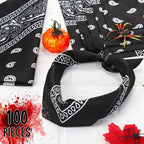 100 Pack Bandanas Unisex Paisley Bandanas Bulk Multi Purpose Cowboy Head Wrap - Image 6