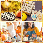 Huwena 36 Pcs Fall Crafts Set 24 Wooden Pumpkin Cutouts - Image 6