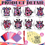 Eersida 32 Sets Valentine's Day Monster Suncatcher Craft Kit, DIY Stained Glass - Image 3