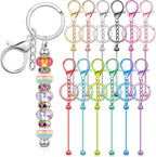 Tondiamo 12 Pcs Beadable Keychains Bars Bulk Blank Beaded Metal Keychain by Tondiamo