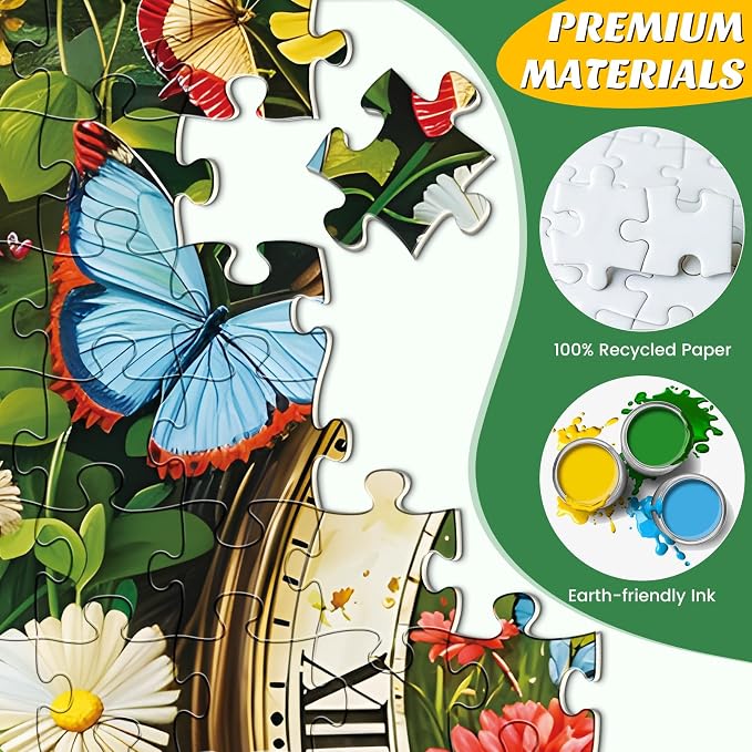 500 Pieces Puzzle for Adults, Fantasy Forest Clock Puzzle, Recycled Cardboard - Image 2