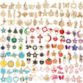 SANNIX 170Pcs Charms Assorted Gold Plated Enamel Charms Necklace Bracelet by SANNIX