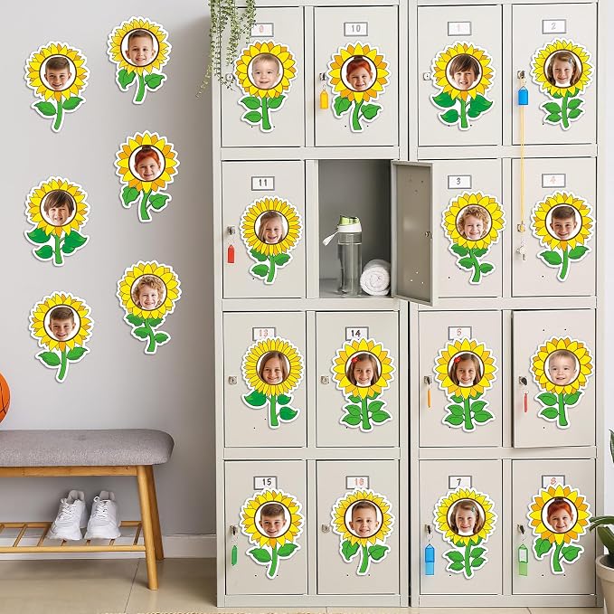 60pcs Sunflower Theme DIY Cutouts Sunflower Bulletin Board Decoration Set - Image 6