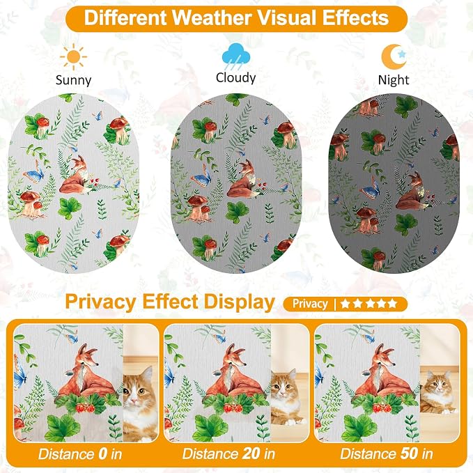 Countewol Privacy Window Films Stain Glass Cling No Glue Anti-UV Window Sticker - Image 4