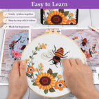 Uniartfy 3 Pack Bee Flower Embroidery Kits - Image 3
