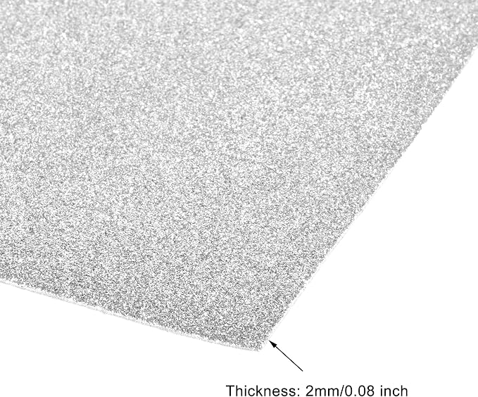 uxcell Silver Tone Shiny EVA Foam Sheets 11 x 8 Inch 2mm Thick - Image 3