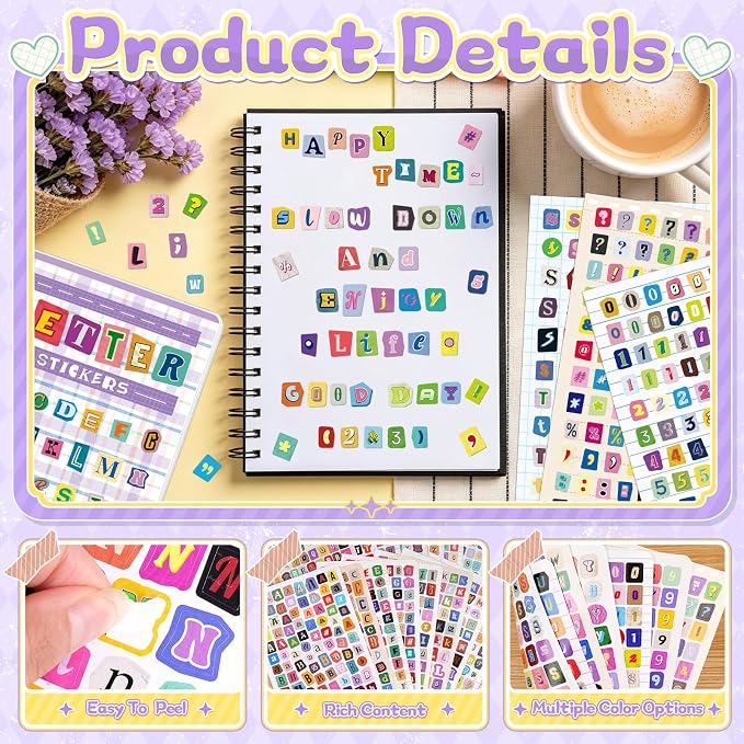 10000+ Letter Stickers for Scrapbooking Junk Journal Supplies Craft Decor | - Image 3